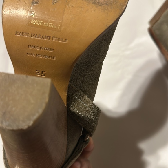 ETOILE ISABEL MARANT WESTERN ANKLE SUEDE BOOTIE SIZE 35 COLOR OLIVE GREEN - Picture 11 of 16